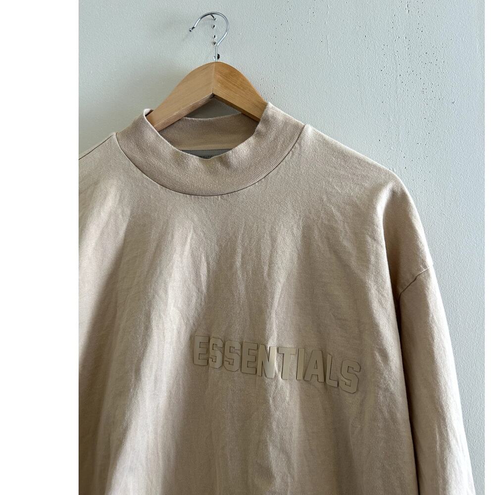 Cream Tan Essentials Fear of God FOG Long-sleeve Mock Neck T-shirt Men's Medium